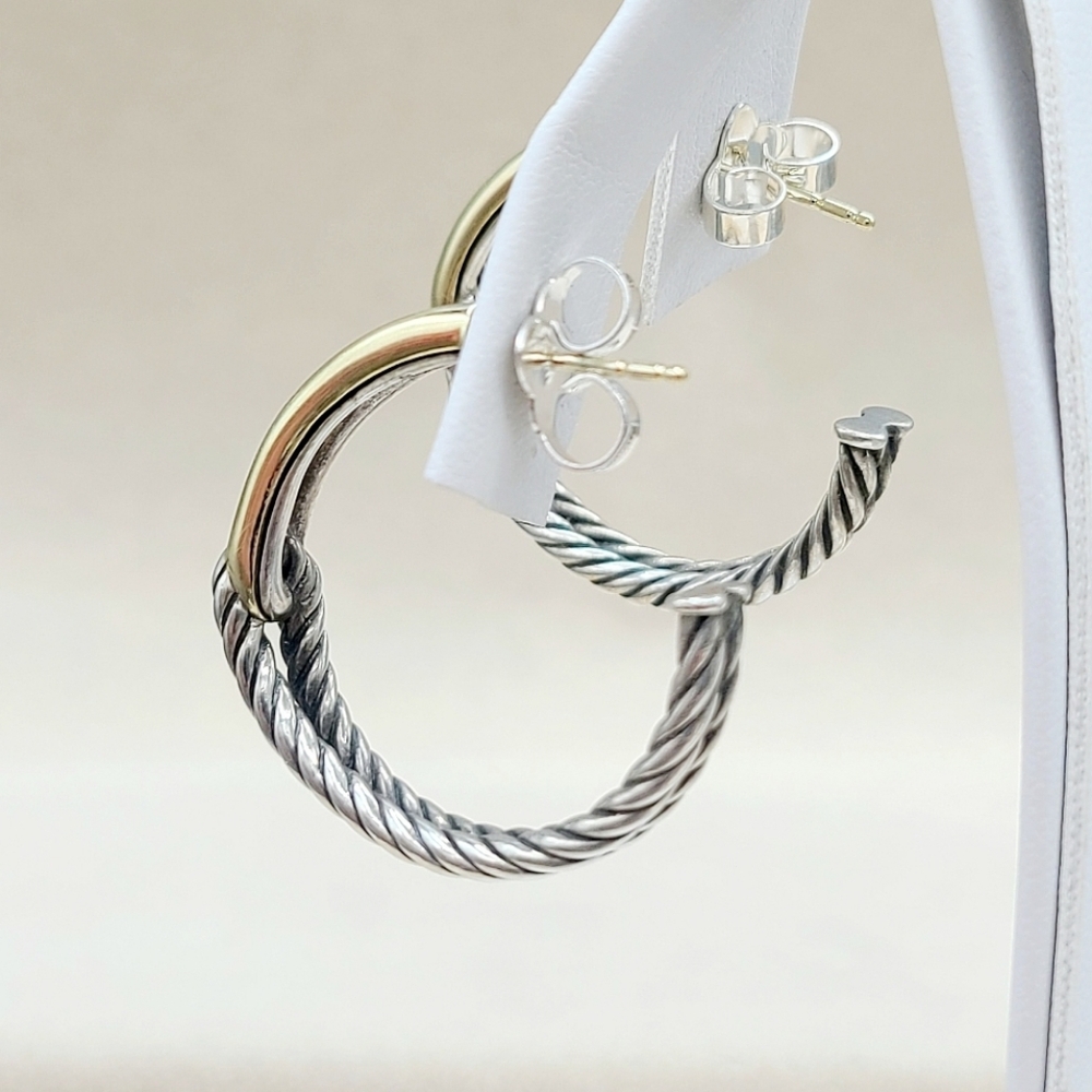 David Yurman Large Labyrinth Single- Loop Hoop Ea… - image 3